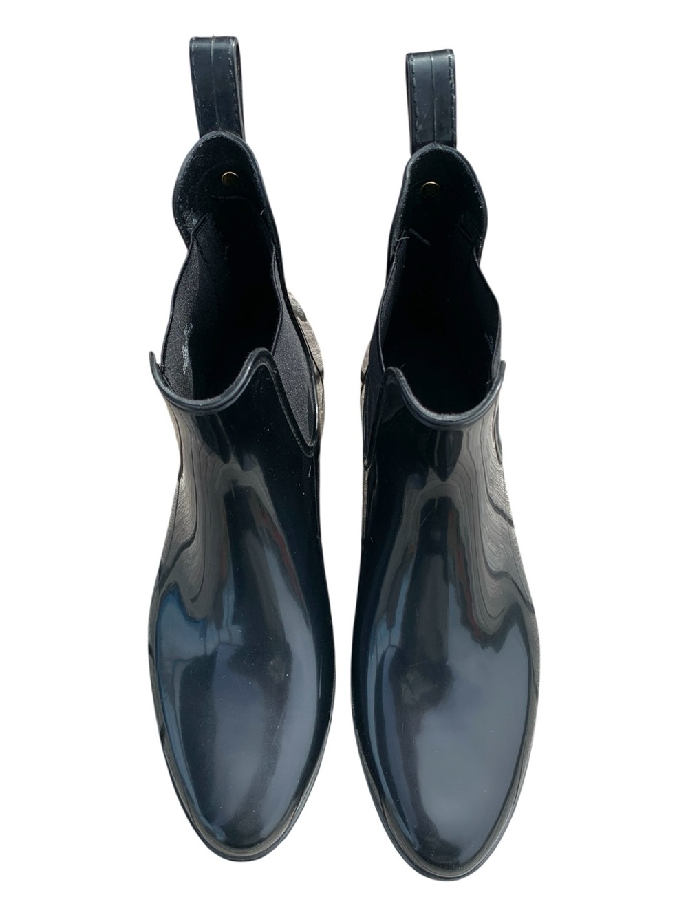 Sam Edelman Black Glossy Rain Chelsea Tinsley Boots - Picture 12 of 14